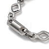 Anti-Tarnish 201 Stainless Steel Column & Rhombus Link Chain Necklace & Bracelets Set SJEW-G083-06P-2