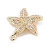 Brass Pave Clear Cubic Zirconia Pendants KK-Z061-09G-01-2