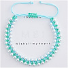 Imitation Pearl Round Beads Braided Bead Bracelets OE8448-2-1