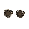 Vintage Adjustable Iron Flower Finger Ring Components Alloy Cabochon Bezel Settings X-PALLOY-O036-01AB-NF-5