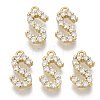 Brass Micro Pave Cubic Zirconia Charms KK-T060-05-S-G-NF-1