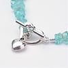 Natural Apatite Beaded Bracelets BJEW-JB02681-02-2