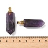 Faceted Natural Amethyst Pointed Pendants G-H252-F01A-3