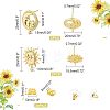  4 Pairs 2 Style Brass Stud Earring Findings KK-NB0002-50-5