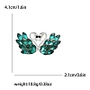 Alloy and Glass Rhinestone Couple Swan Brooch PW-WGED713-02-1