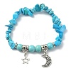 Synthetic Turquoise Chips Stretch Bracelet BJEW-JB09598-03-1