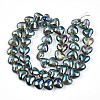 Electroplate UV Plating Glass Beads Strands EGLA-B008-01A-FR02-2