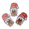 Single Face Christmas Printed Wood Big Pendants WOOD-D025-24-2