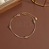 304 Stainless Steel with Glass Column Bead Anklets FS-WGCFE90-03-1