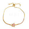 Adjustable Brass Box Chain Slider Bracelets WGB5F0D-04-1