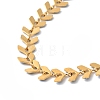 Enamel Ear of Wheat Link Chains Bracelet BJEW-P271-02G-08-3