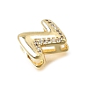 Brass Micro Pave Clear Cubic Zirconia Initial Spacer Bars KK-E802-34G-Z-2