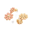 304 Stainless Steel Enamel Stud Earrings EJEW-S226-01G-01-3