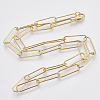Brass Round Oval Paperclip Chain Necklace Making MAK-S072-06A-G-2