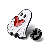 Halloween Ghost Holds Heart Zinc Alloy Enamel Pin Brooches JEWB-Q044-02B-3