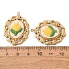 304 Stainless Steel & Cloth Embroidered Pendants FB-CBAFBAF-12G-02-3