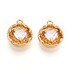 Brass Micro Pave Cubic Zirconia Charms KK-N262-114A-G-1