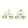 Brass Micro Pave Clear Cubic Zirconia Pendants KK-L213-034G-1