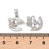 Brass Micro Pave Deep Pink Cubic Zirconia Charms KK-G549-07P-3