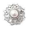Brass Micro Pave Clear Cubic Zirconia Brooches AJEW-H158-01P-1
