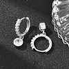 Brass Micro Pave Cubic Zirconia Hoop Dangle Earrings KK-Z166-15P-02-3