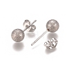 Tarnish Resistant 304 Stainless Steel Stud Earrings EJEW-L215-58D-P-2