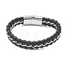 Braided Microfiber Leather Cord Bracelets BJEW-C153-01E-4