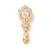 Golden Brass Micro Pave Clear Cubic Zirconia Ice Pick Pinch Bails X-KK-B100-049G-01-1