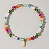 Brass Initial Charm Bracelets KC4213-10-1