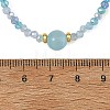 8MM Round Cat Eye and AB Color Plated Glass Faceted Rondelle Beaded Necklaces NJEW-JN06687-5