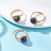 Natural Tiger Eye Finger Rings RJEW-JR00986-1