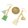 Alloy Enamel Frog Dangle Earrings with Iron Earring Pins for Women EJEW-JE05421-03-2