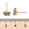 Brass Micro Pave Cubic Zirconia Stud Earrings EJEW-R016-26G-12-5