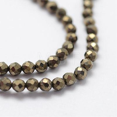 Natural Pyrite Beads Strands G-K185-03-1