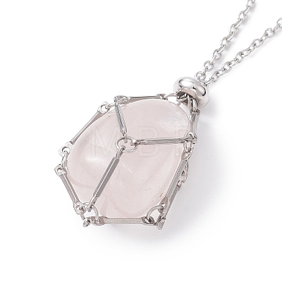 Crystal Holder Cage Necklace X-NJEW-JN04585-1