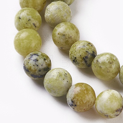 Natural Yellow Turquoise(Jasper) Beads Strands G-Q462-8mm-22-1