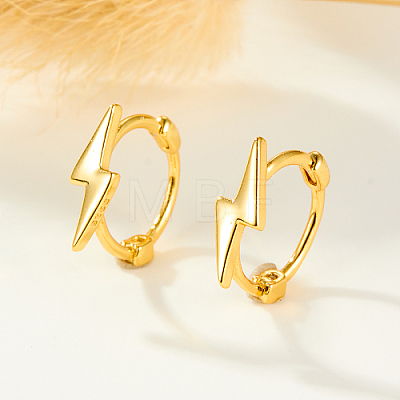 Lightning Bolt Shape 925 Sterling Silver Hoop Earrings for Women KQ4237-1-1