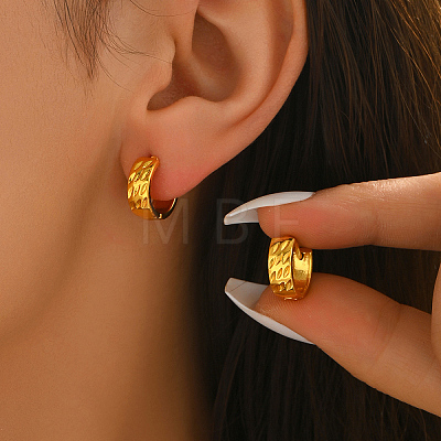 Leaf Pattern Brass Hoop Earrings MB2194-1