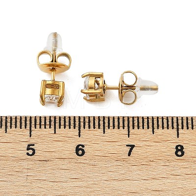 304 Stainless Steel Rhinestone Stud Earrings EJEW-G423-16G-1