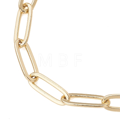Rice Natural Cultured Freshwater Pearl & Brass Paperclip Chain Bracelets for Women BJEW-JB13543-02-1