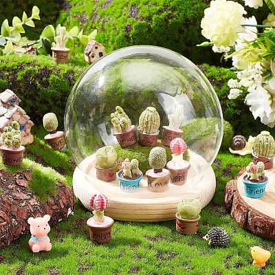 21Pcs 7 Style Resin Mini Cactus Bonsai Display Decorations AJEW-CP0005-41-1