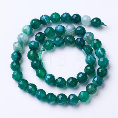 Natural Banded Agate Beads Strands G-G754-01-8mm-1