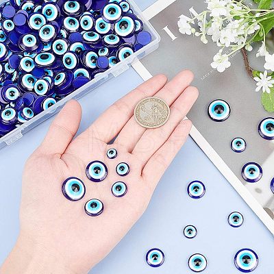 Resin Evil Eye Cabochons CRES-NB0001-15-1