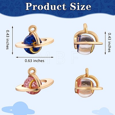 20Pcs Alloy Planets Charm Pendant 3D Planets Charm with Moon Universe Pendant for Jewelry Necklace Earring Making Crafts JX270A-1