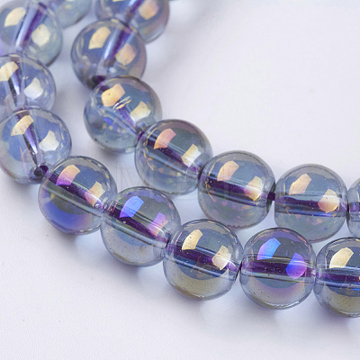 Electroplate Glass Beads Strands GLAA-K025-FR-8mm-A02-1