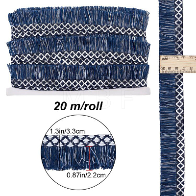 Gorgecraft Ethnic Style Two Tone Polyester Tassel Ribbon OCOR-GF0002-05-1