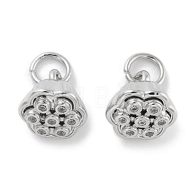 Rack Plating Brass Micro Pave Cubic Zirconia Pendants KK-Z071-63P-1