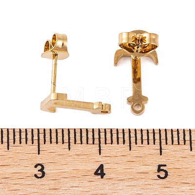 Ion Plating(IP) 304 Stainless Steel Stud Earrings FIND-Q103-01T-G-1