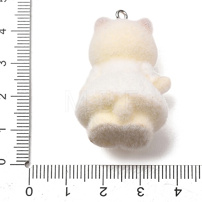 Anmial Theme Flocking Opaque Resin Pendants RESI-G130-01H-1