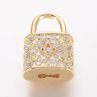 Brass Micro Pave Cubic Zirconia Pendants ZIRC-K060-08G-1